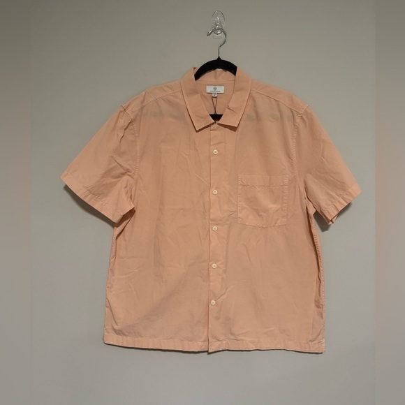 Adriano Goldschmied Men’s Foster Orange Short Sleeve Button Down Shirt XL NWT - Picture 1 of 10